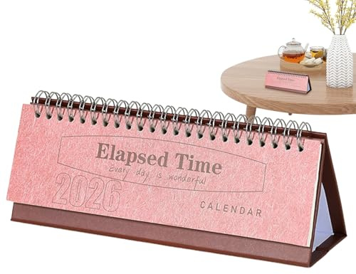 Calendario de escritorio pequeño 2026, planificador semanal con bloques grandes a rayas, organizador de escritorio compacto, práctico calendario de aula para oficina en casa, herramienta de