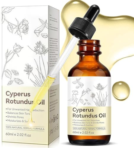 Premium Cyperus Rotundus Oil for Hair Removal, 100% Pure Natural Essential Oil, Anti-Hair Growth Treatment for Sensitive Skin, Smooth Skin Solution - 60ML Bottle