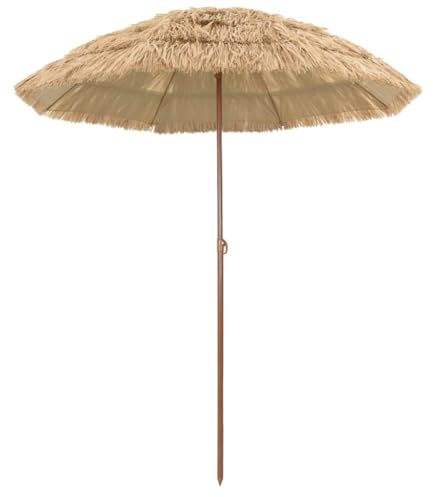 Générique Parasol de Plage Marron Ø 160 x 196 cm Acier,Maison & Jardin,Pelouses & Jardins,Vie en extérieur,Parasols & voiles d'ombrage,Marron,2.1 KG,42006676
