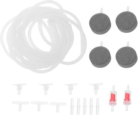 Ipetboom 1 set 16,4 fot akvarieslang - luftbubblarstenar backventil sugkoppar med kontakter - tillbehör till akvariesyrgasslang för hemmakontor