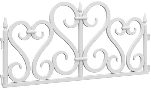 Bordure de Jardin, Bordure de Pelouse Gazon Parterre Barrière Clôture de Jardin 17 pcs Blanc 10 m PP