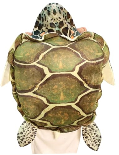 Perodlly Giant Wearable Turtle Shells Pillow - Soft Plush Sea Turtle Costume for Kids & Adults, Fun Performance Prop 60CM.