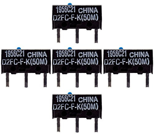 5X D2FC-F-K(50M) Mikroschalter Reparatur-Satz/Repair-Kit passend für Mäuse von Logitech, Razer, Roccat, SteelSeries und Weitere