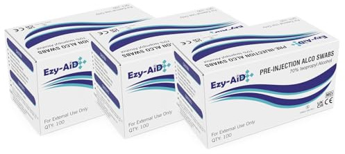 3x Premium Alcotip 70% Isopropyl Alcohol Pre-Injection Swabs, Alcohol wipes (3x Box of 100)