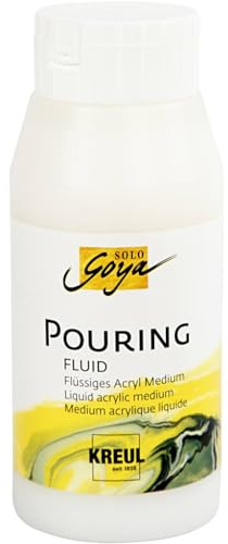 KREUL 87210 - Solo Goya Pouring Fluid, 750 ml Flasche, flüssiges Acrylmedium für Gieß- und Fließtechniken, auf Wasserbasis, optimiert das Fließverhalten von Acrylfarben