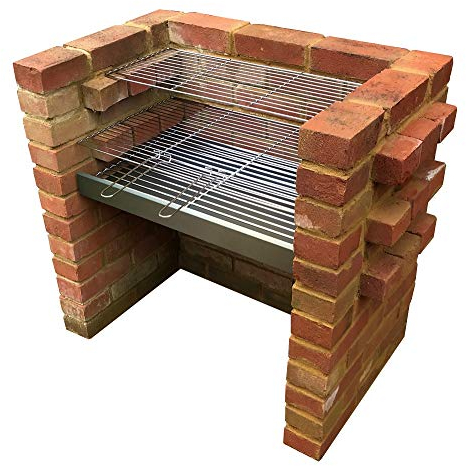 DIY Brick BBQ Kit with Heavy Duty Charcoal Grate & Chromed Grills - 67cm x 40cm