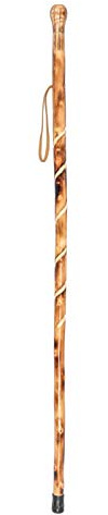 FOREST PILOT Big Ball Head Wooden Walking Stick Nature Color, 48 Inches