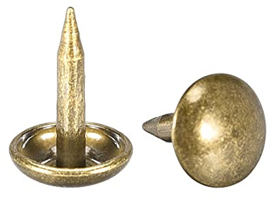 sourcing map Clou Tapissier Clou Ameublement Clou Meuble Punaise Pointe Tapissier Tapis Décoration 7mm Diamètre 10mm Hauteur Rond Pouce Bronzé pour Sofa Dosserets 200 Pcs