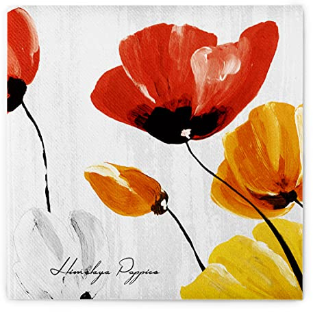 Mank GmbH Airlaid Servietten 40 x 40 cm perfekt für Gastronomie und Feiern stoffähnlich und saugstark 50 Stück Blumenmotiv Sommer Frühling Ivonne (Grau)