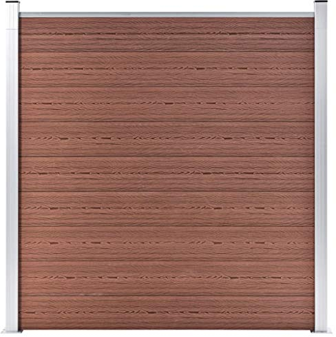 Tidyard Gartenzaun Sichtschutz Lamellenzaun Sichtschutzzaun Terrassenzaun Windschutz Zaunelemente Dekorative Zäune für Garten Terrasse, 180×186 cm Braun
