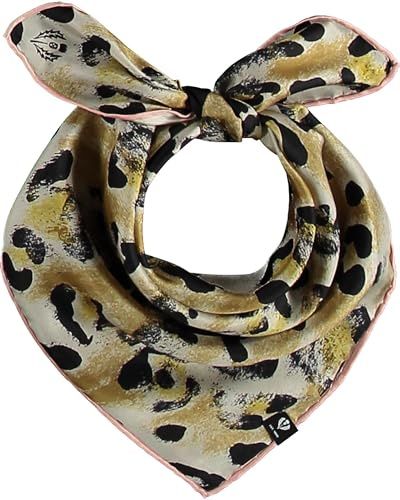 FRAAS Halstuch Damen mit Animal-Print - 51 x 51 cm Größe - Nickituch Seide - Seidentuch für Damen mit Leo-Muster - Bandana Tuch perfekt für den Sommer