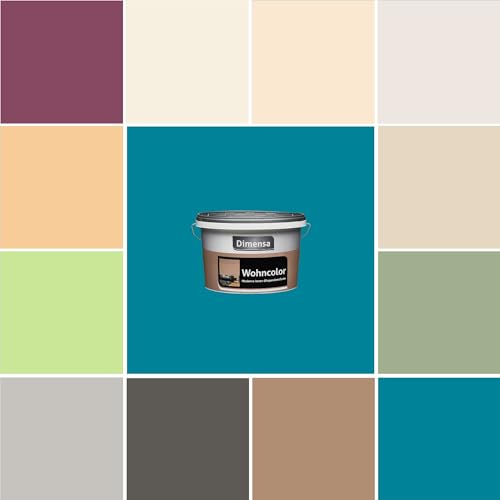 Dimensa Wohncolor bunte Wandfarbe petrol blau grün 2,5 Liter