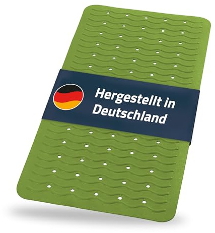 RIDDER – Badewanneneinlage Playa 38x80cm, lindgrün, 100% TPE | Made in Germany Badewannenmatte aus hautfreundlichem TPE. Maschinenfeste Antirutschmatte mit Saugnäpfen & Ablauföffnungen