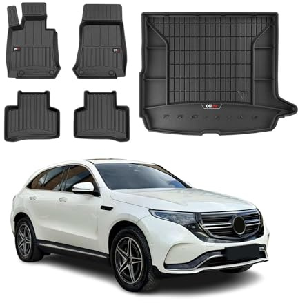OMAC Fußmatten Kofferraumwanne für Mercedes EQC 2019-2023 Gummi 5X Schwarz