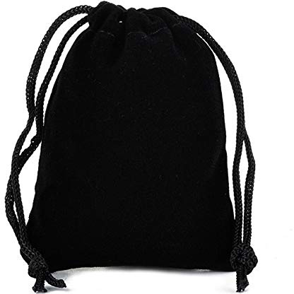 Duories 10 Stück Samtbeutel Schmuckbeutel Klein Säckchen mit Kordelzug Geschenkbeutel Stoffbeutel zum Befüllen Samttasche für Hochzeit Party Geschenk Schmuck Jewelry Gifts, 8 x 10 cm Schwarz