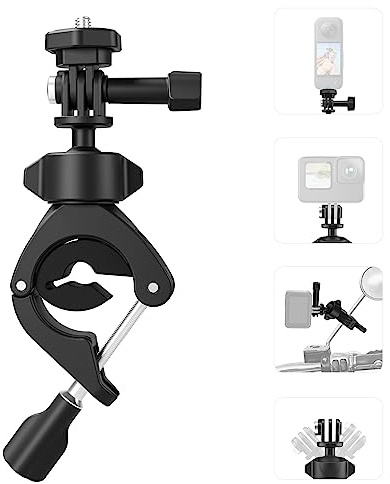 AFAITH Fahrrad Lenker Halterung für Gopro Hero 12 11 10 9 8 7 6,360° Drehbare Leichte Motorradhalterung Rohrschelle klemme Halterung für Insta360 Action Kameras