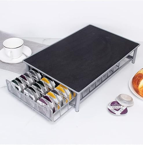 Dolce Gusto - Soporte para cápsulas de café - Dolce Gusto compatible - Capacidad de 60 cápsulas (28 x 42 x 9,5 cm, plata negra)