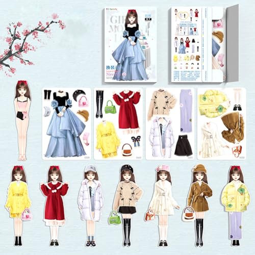 LUCKKY Magnetic Dress Up Baby, magnetische Prinzessin Dress Up Papierpuppe, lustiges magnetisches Dress Up Reisespielzeug, Anziehpuppen So tun und Spielen Sie EIN Reisespielset-Spielzeug (F)