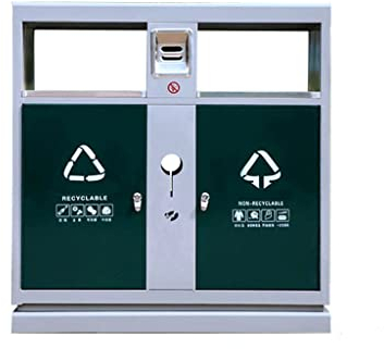 Papelera Del Hotel Bote de basura for exteriores con cenicero Bote de basura clasificado de doble barril de gran capacidad adecuado for centros comerciales de hoteles Papelera De Reciclaje Del Parque