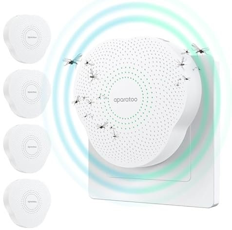 Repelente de plagas ultrasónico de 4 Paquetes, Repelente electrónico de Insectos, Repelente de Ratones y plagas enchufable, repelentes de Uso en Interiores para Hormigas, Moscas, Avispas, Mosquitos