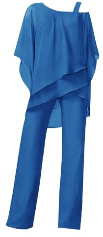 Traje de pantalón festivo para mujer para invitados de boda: traje de fiesta de gasa elegante cuello redondo traje de negocios de manga corta ahuecado para la playa conjunto de ropa de verano aireado