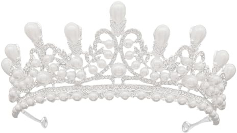 FRCOLOR Hochzeit Strass Krone Strass Mit Perlen Mode Krone Braut Kopfschmuck Braut Silber