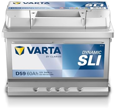 VARTA Automotive DYNAMIC SLI (D59) 12V 60Ah 540A - Nassbatterie KFZ mit Standardausstattung & ohne Start-Stopp System - Starterbatterie für einfachen Energiebedarf - Bleisäurebatterie wartungsfrei