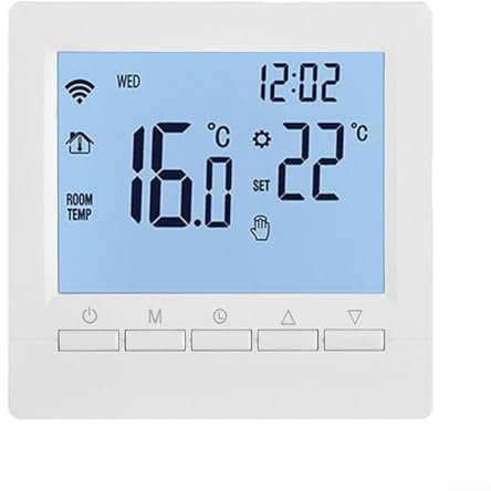 Lot de 4 thermostats WiFi programmables pour chauffage au sol, contrôleur de température ambiante, avec écran LCD et activation vocale (chauffage au sol à eau/gaz 3 A)