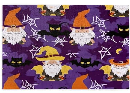 Mexpekil 1000 Teile Puzzles für Erwachsene Halloween Wichtel Fledermäuse Holzpuzzles Herausfordernde Puzzlespiele für Jugendliche Geschenke