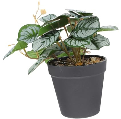 PartyKindom Realistic Fiddle Leaf Potted Plant Office Decor Artificial Houseplant Home Decor Bonsai