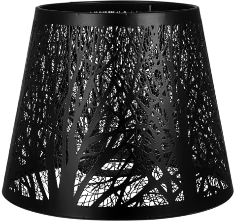 Lurrose Lampenschirm Aus Metall Mit Baumschatten Muster Für E27 Fassung Dekorativer Lampenschirm Für Tischlampe Und Stehlampe Lichtabdeckung Für Wohnzimmer Und Schlafzimmer