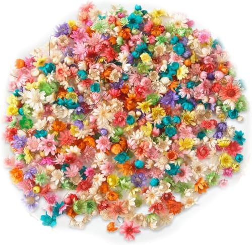 420 Stück Mini Getrocknete Blüten,Trockenblumen zum Basteln,Natürliche Getrocknete Blumen,Dried Flowers zum Basteln(Farbmischung),Trockenblumen Deko für DIY Nagel Epoxid Kerze Scrapbooking