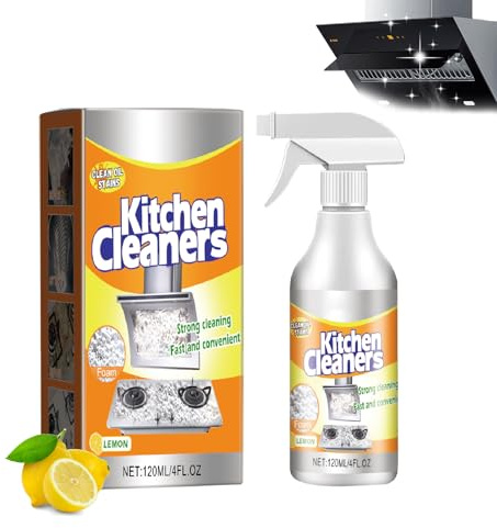 Powerful Kitchen Foam Cleaner Spray, Multi-Purpose Degreaser for Stubborn Grease, Ovens, Range Hoods, Countertops, All-Surface Safe for Oil Stain Removal (120ml) (1)