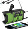 Radio Solar portátil con Am/FM/NOAA, Alarma SOS Y Dinamo De Manivela, batería Recargable de 2000 mAh, Cargador de teléfono móvil USB, Linterna LED, para emergencias, Camping (Verde)