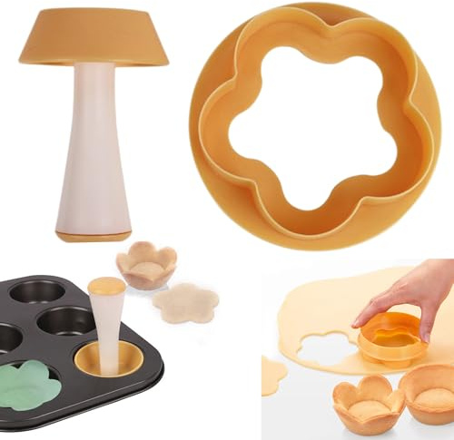 Syiyunran Patisserie A Gateau Moules à Pâtisserie Gâteaux Moule Tartelette - 4 Set, Orange, Aux œufs Pilon GâTeau, Outils De Cuisson Diy, Pour Manuel Press Pâte Gâteau Muffins