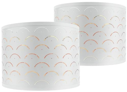 Lampenschirm aus Stoff mit goldener Innenseite, moderne Lampenschirme für Deckenleuchten, Lampenschirme für Tischlampen, Stehlampen, Wohnzimmer, Schlafzimmer, Heimdekoration und Verbesserungen, Weiß