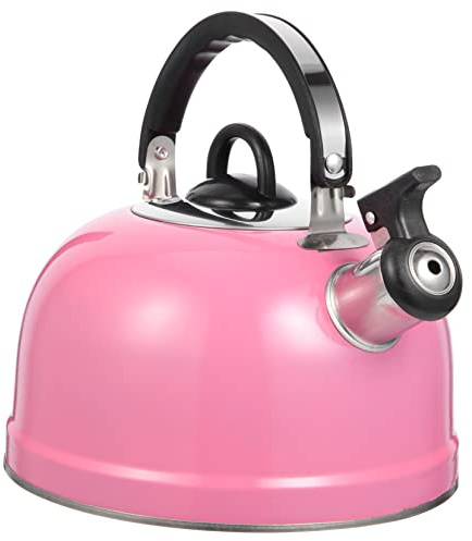 Ipetboom Bouilloire Sifflante En Acier Inoxydable 1L Avec Alerte Vapeur Pour Cuisinière Portable Rose Usage Camping Et Domestique