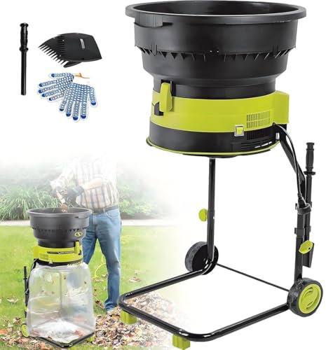 DPDZSW Biotrituratore Elettrico Giardino Senza Lame 2500 W,Trituratore per Foglie 17:1,Utensile per Compostaggio,capacità Massima Pacciamatura Fino a 55 Galloni al Minuto,Cavo Alimentazione 30 M