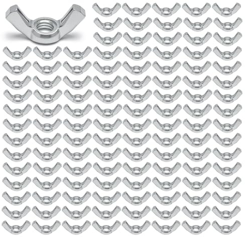 KQDRAVINE Tuerca de mariposa M6, 120 unidades de tuercas de mariposa, surtido de tuercas de mariposa métricas inoxidables, tamaños de rosca de mano, tuercas de mariposa
