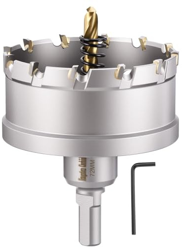 CoCud Kit De Scie Cloche, Diamètre De Coupe 72mm/2-13/16, Alliage Cémenté Au Carbure De Tungstène - Pour Métaux Durs, Tôles En Acier Inoxydable, Tubes Carrés, Fer. Argent