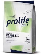 Prolife Diabetic Dog Mini Adult 1,5 kg, nourriture diététique pour chiens adultes de petite taille avec diabète sucré goût POISSON.