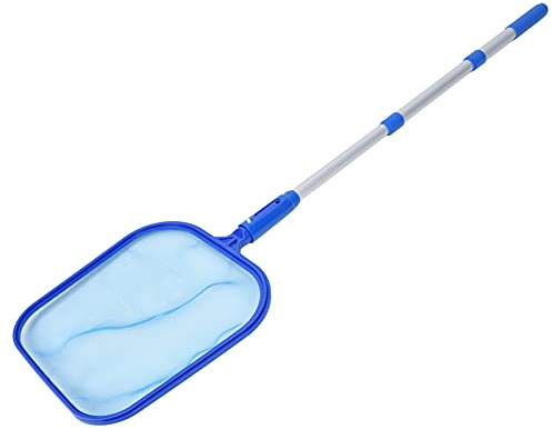 ZJchao Kit per la Pulizia della Piscina, Reti per la Pulizia della Piscina con 3 Sezioni Palo Telescopico Rete per Skimmer Rete per Foglie Rastrello per Piscine Forniture per la della per Skimmer