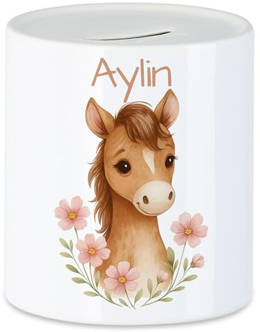 Kiddle-Design Einhorn Spardose Kinder Personalisiert mit Name - Sparbüchse als Geldgeschenk - Sparschwein mit Einhorn-Motiv als Wunscherfüller & Geschenk