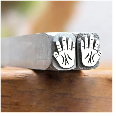 CYHTYM Schlagzahlen Personalisiertes Fußmuster-Metallstempelset, 2-teilig, für individuellen Gestalten von Armbändern und Halsketten(2.1x3mm)