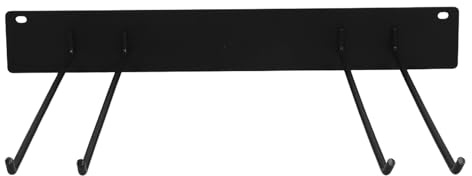 LIOOBO Support Organisateur D'outils de Jardin Mural en Métal Noir pour Balais et Outils de Jardinage, Rack de Rangement Multifonctionnel pour Garage et Jardin