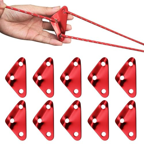 Aluminiumlegering Triangel Guyline Spännare - Aluminiumlegering Tält Vindrep Spännen | Tre hål vindrep tältspännen för utomhusaktiviteter Camping vandring