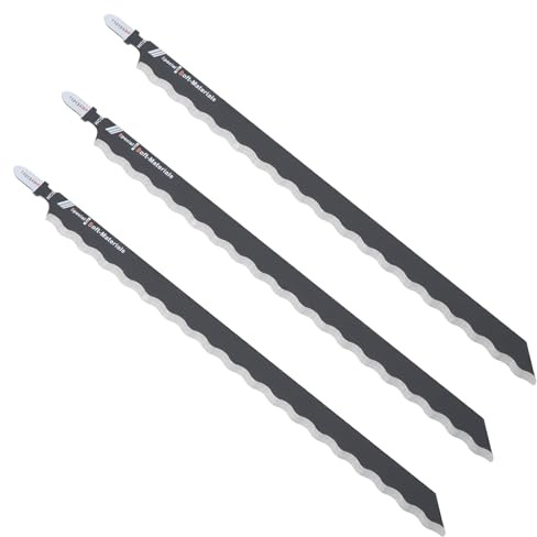 OTOTEC 3-pack sticksågblad T1013AWP 2608667396 250 mm för skärning av fiberisolering kartonglager läder gummi och andra mjuka material