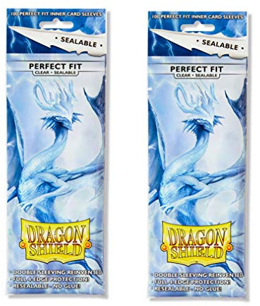 Dragon Shield 100 Standard Size Clear Resealable Sleeves (2 Packs)