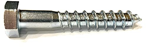 Sechskant Holzschrauben 8x30 mm - 25 Stück - DIN 571 Schlüsselschrauben - Schlüsselschrauben - Holzbauschrauben verzinkt - Holzschraube Sechskant