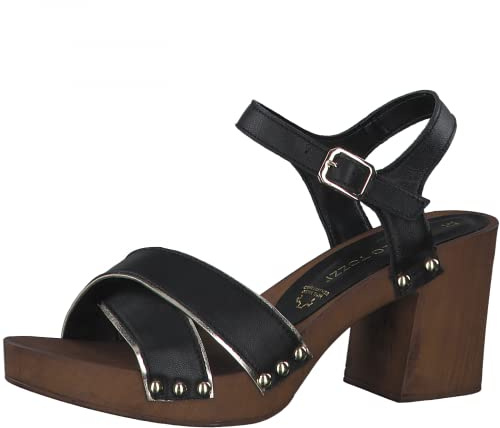 Marco Tozzi Sandalette pour Femme 2-2-28359-28, Sandale à Talon, Nappa Noir C, 38 EU